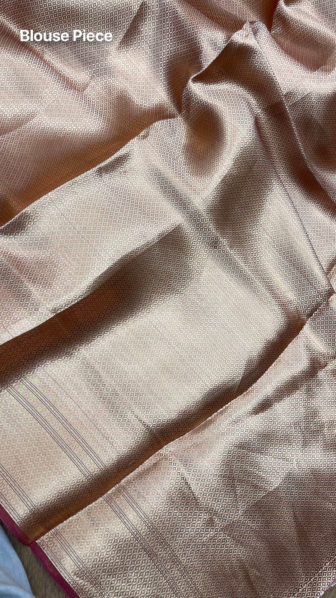 Magenta-orange ombre tissue silk pure Banarasi saree with floral zari border by The Weaveloom