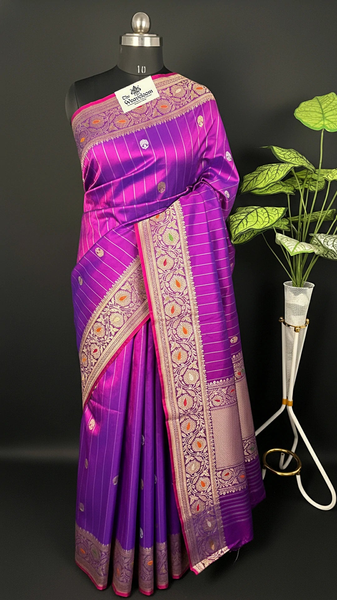 Magenta - Pure Katan Silk Meenakari Handloom Banarasi Saree Kadwa Weave by The Weaveloom
