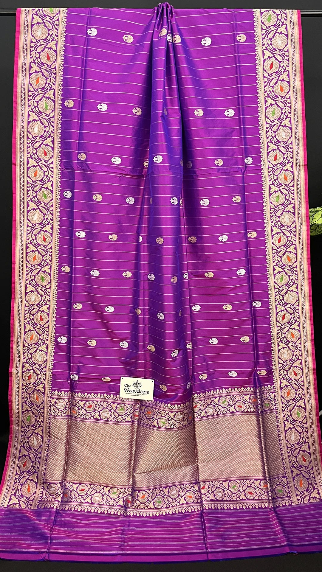 Magenta - Pure Katan Silk Meenakari Handloom Banarasi Saree Kadwa Weave by The Weaveloom