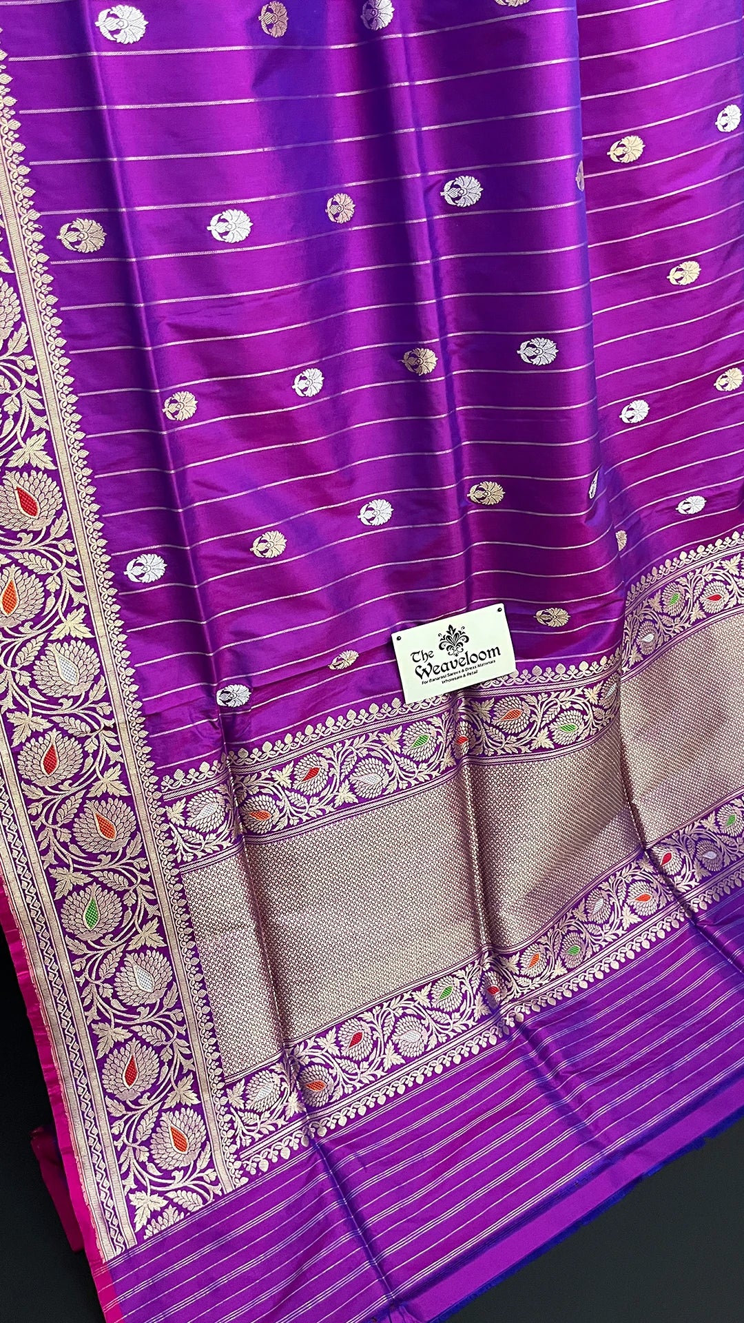 Magenta - Pure Katan Silk Meenakari Handloom Banarasi Saree Kadwa Weave by The Weaveloom
