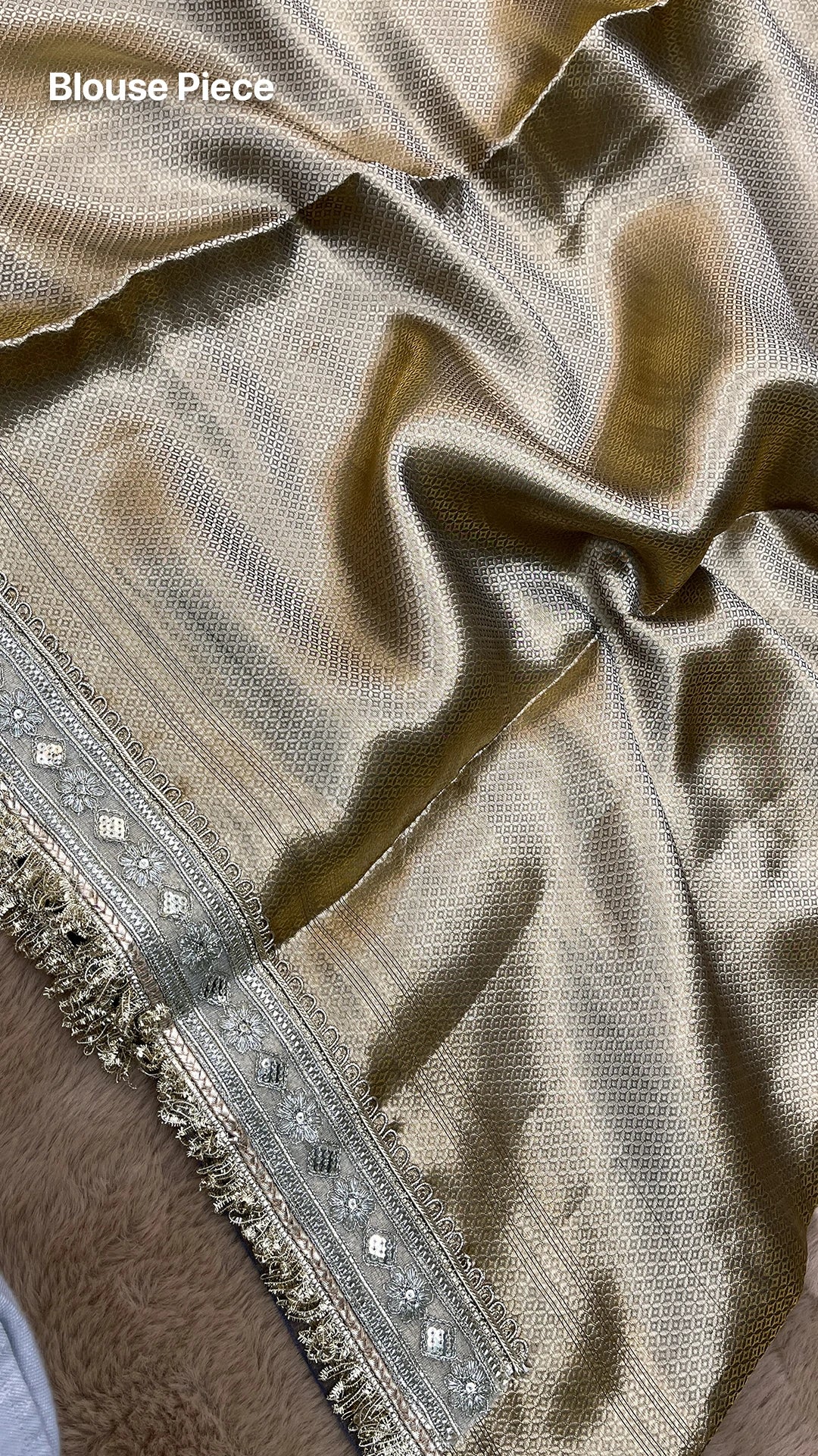 Magenta solid tissue silk pure Banarasi saree with lace border by The Weaveloom