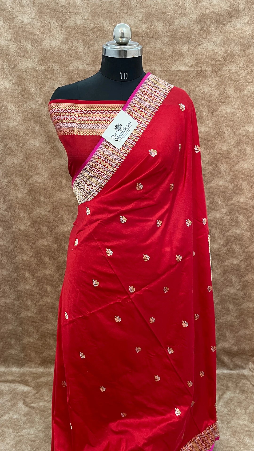 Maroon Katan Silk Pure Handloom Banarasi Saree with Sona Rupa Zari Buti
