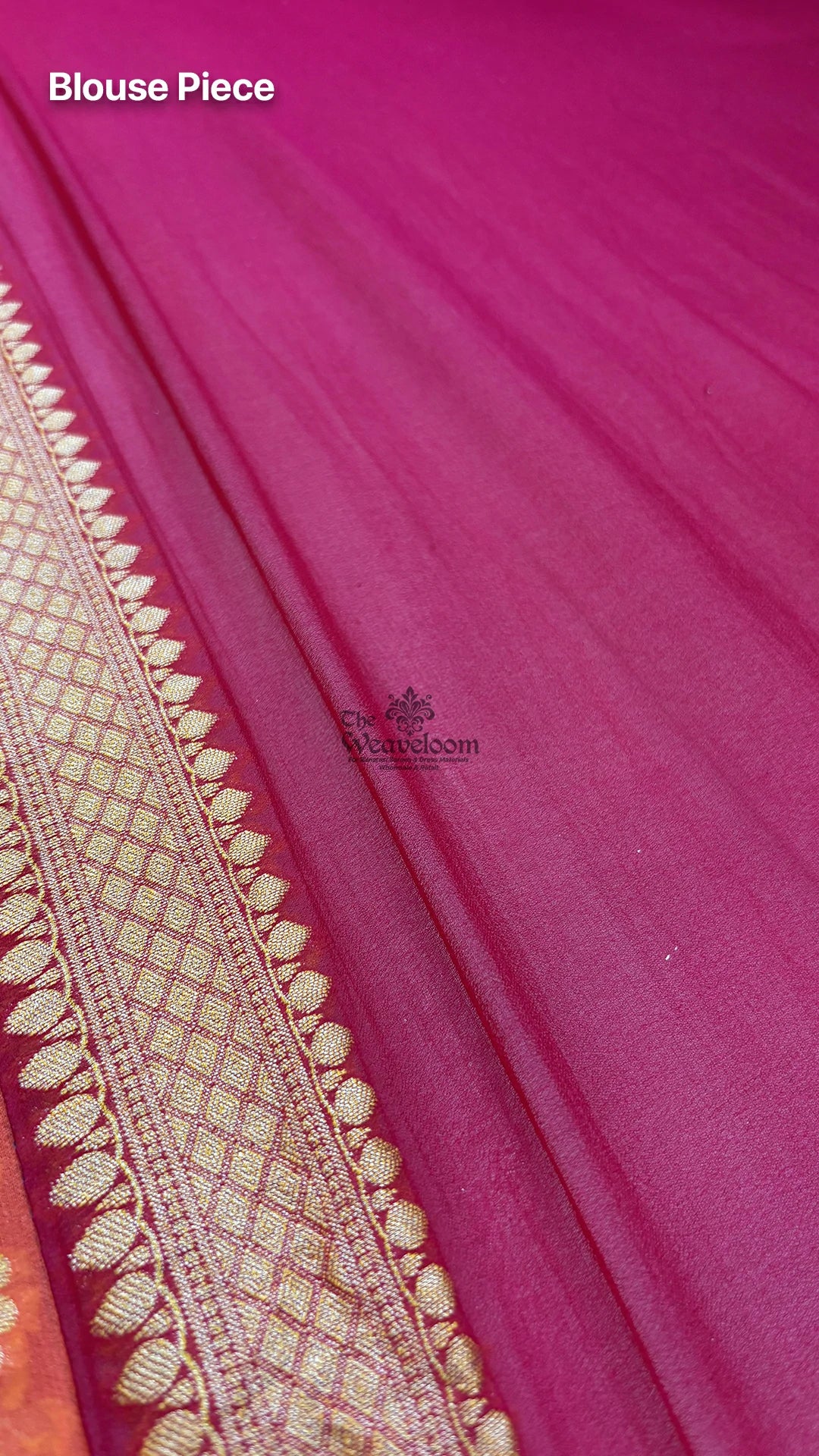 Maroon Pink Triple Shade Booti Pure Banarasi Saree by The Weaveloom
