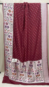 Maroon Green Black Tussar Georgette Meenakari Pure Banarasi Saree