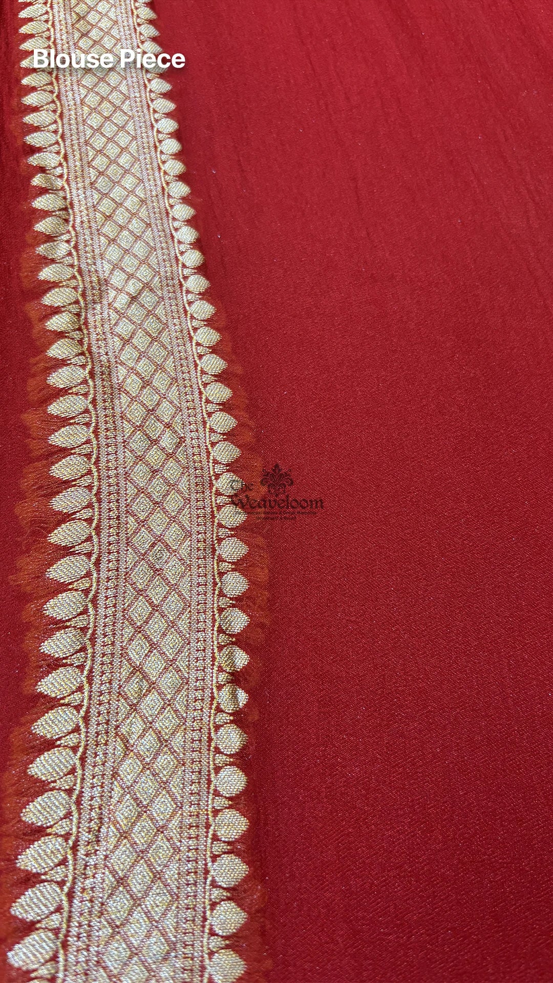 Maroon Yellow Triple Shade Booti Crepe Georgette Pure Banarasi Saree by The Weaveloom