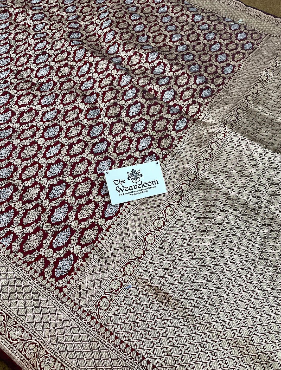 Maroon Pure Katan Silk Nita Ambani Banarasi Saree with Sona Rupa Zari by The Weaveloom