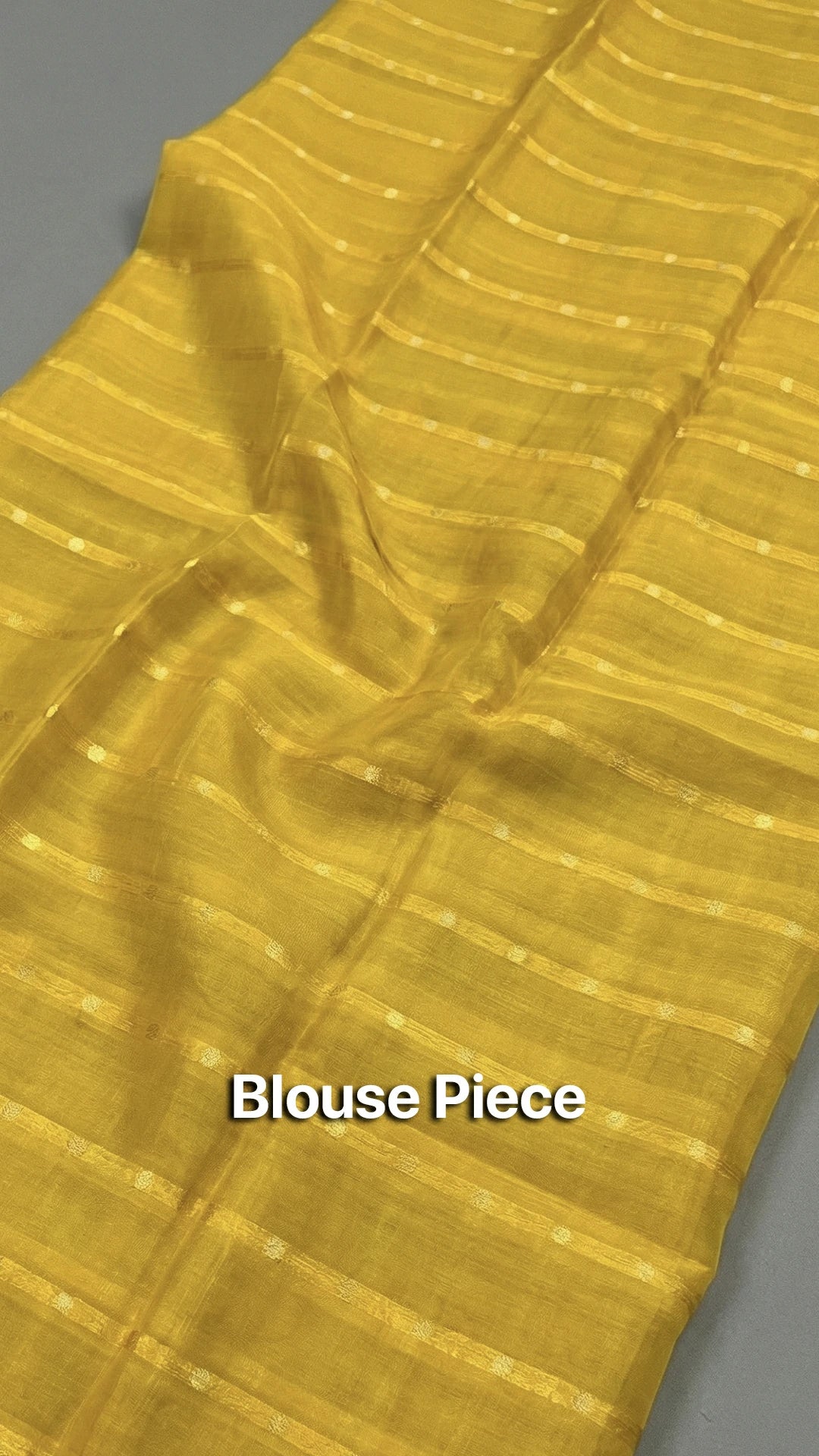 Mustard kora silk pure handloom Banarasi saree with sona rupa zari floral buti by The Weaveloom