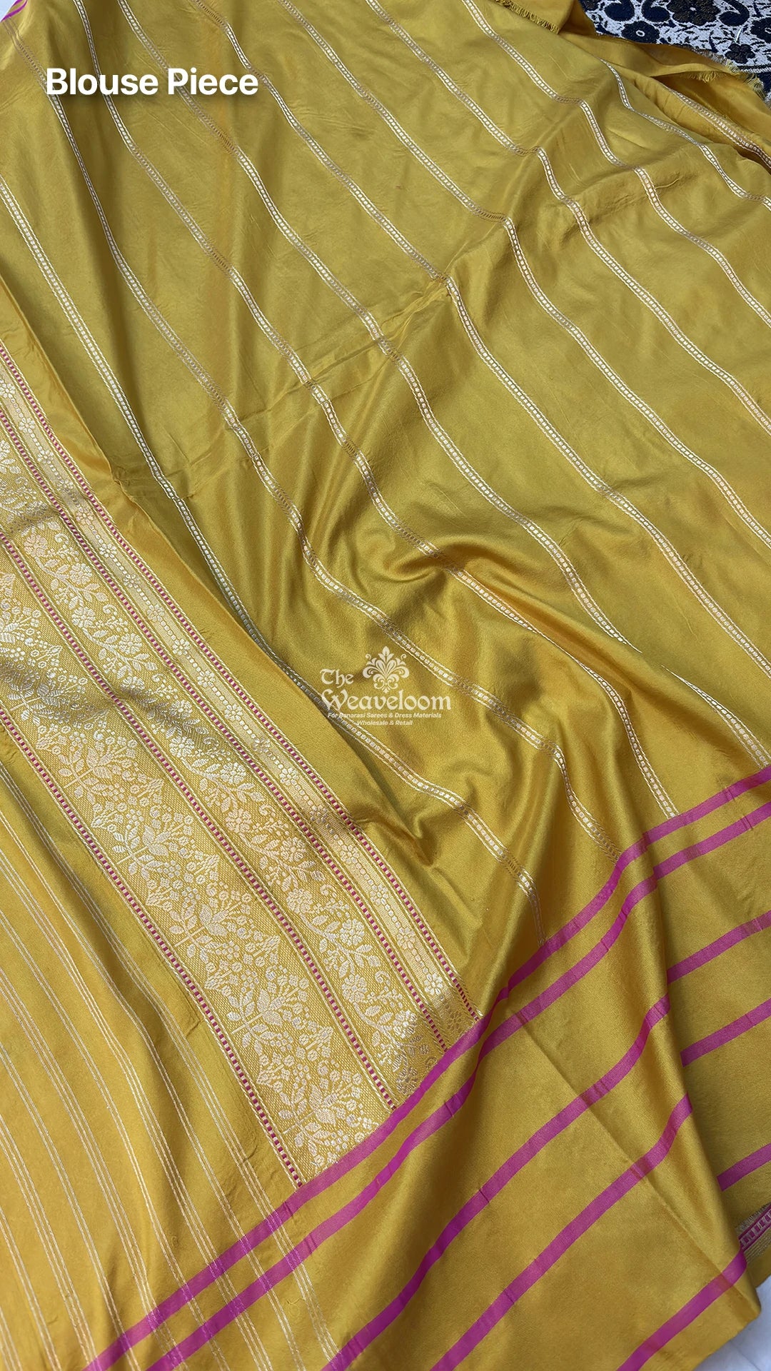 Mustard Meenakari Floral Jaal Katan Silk Handloom Pure Banarasi Saree by The Weaveloom