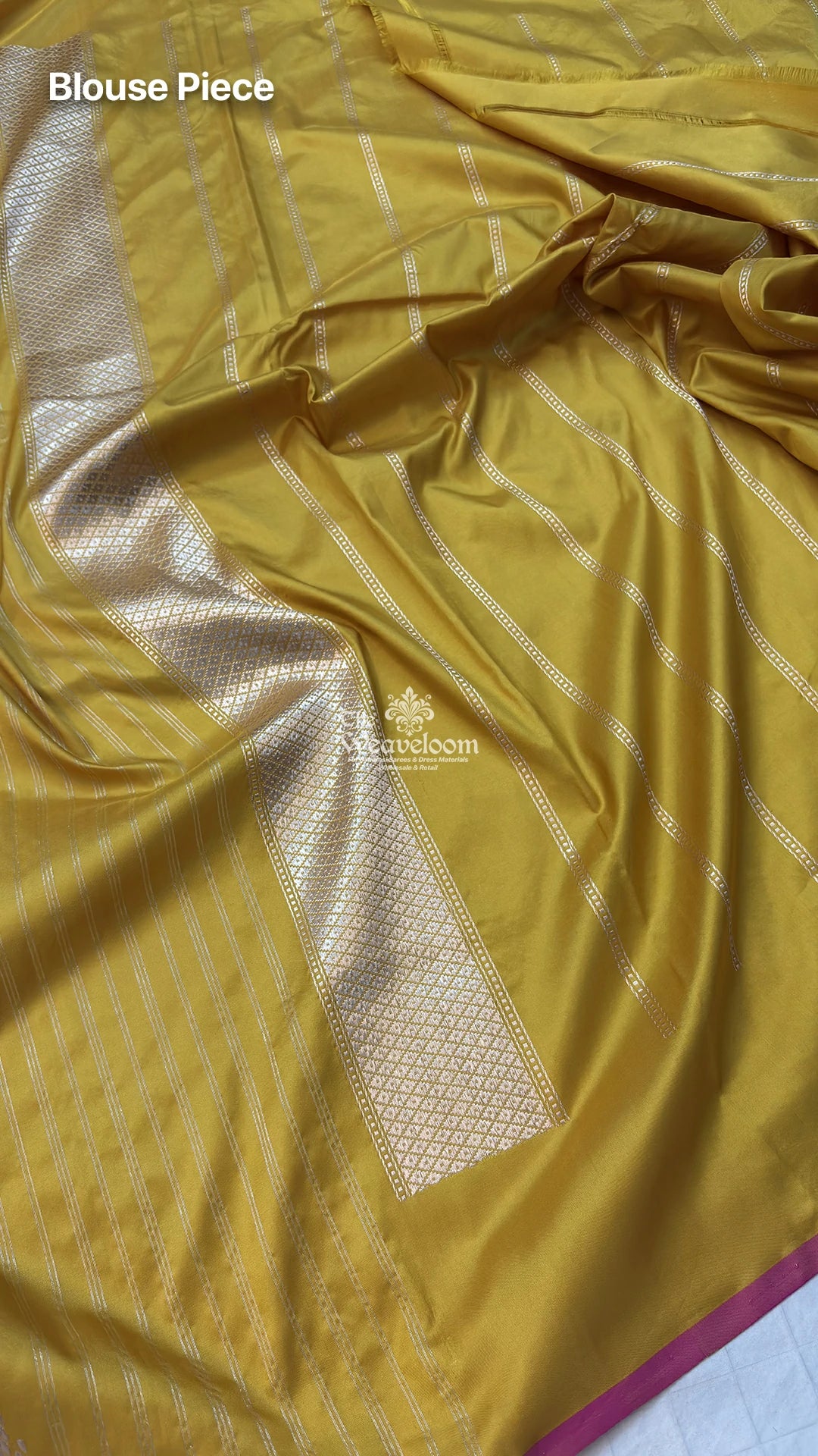 Mustard Yellow Meenakari Floral Leaf Jaal Katan Silk Handloom Pure Banarasi Saree by The Weaveloom