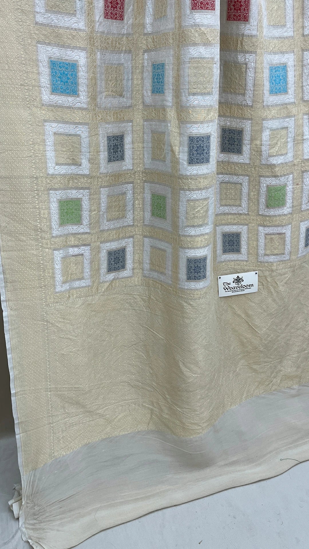 Natural Tussar Georgette Banarasi Saree With Meenakari by The Weaveloom