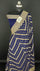 Navy Blue Pure Khaddi Georgette Banarasi Saree Antique Zari The Weaveloom