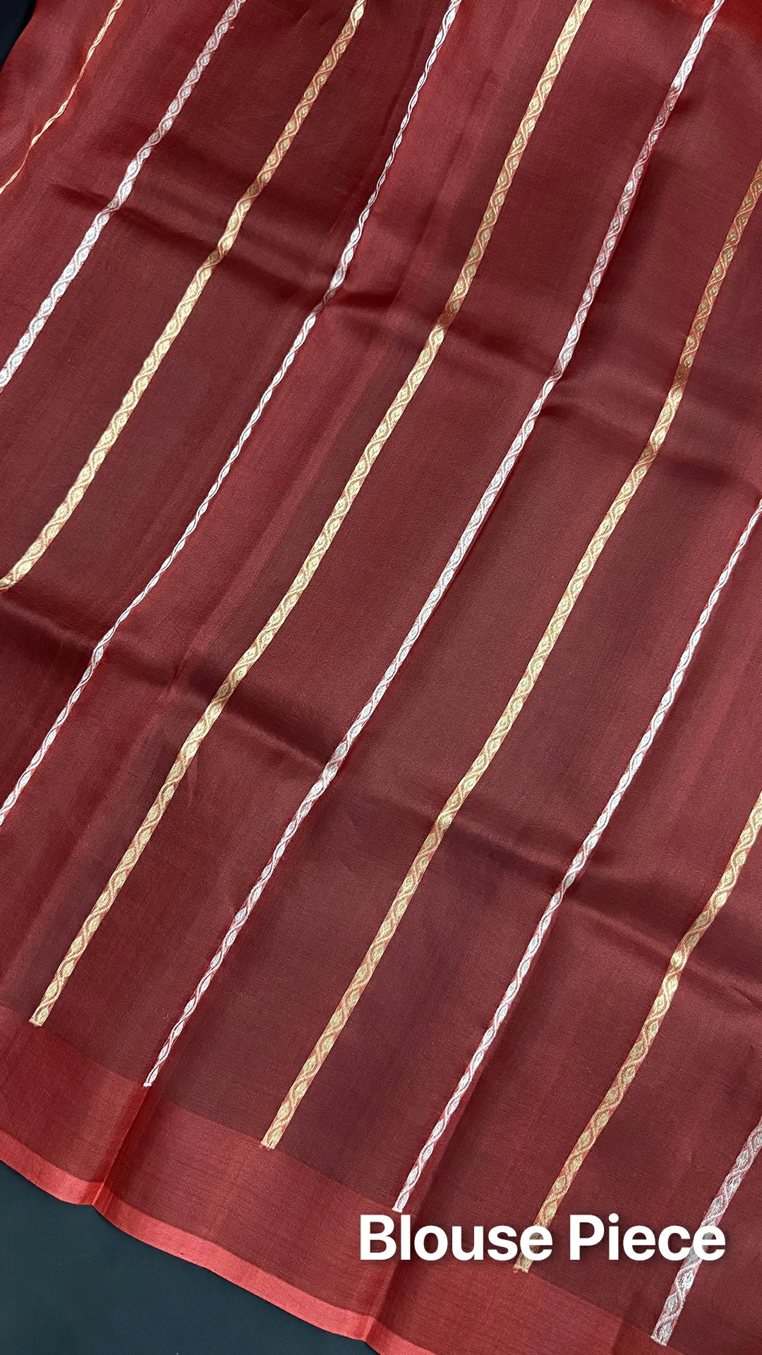 Orange Handloom Kora Silk Banarasi Saree with Meenakari Kadwa Floral Buta and Zari Border by The Weaveloom