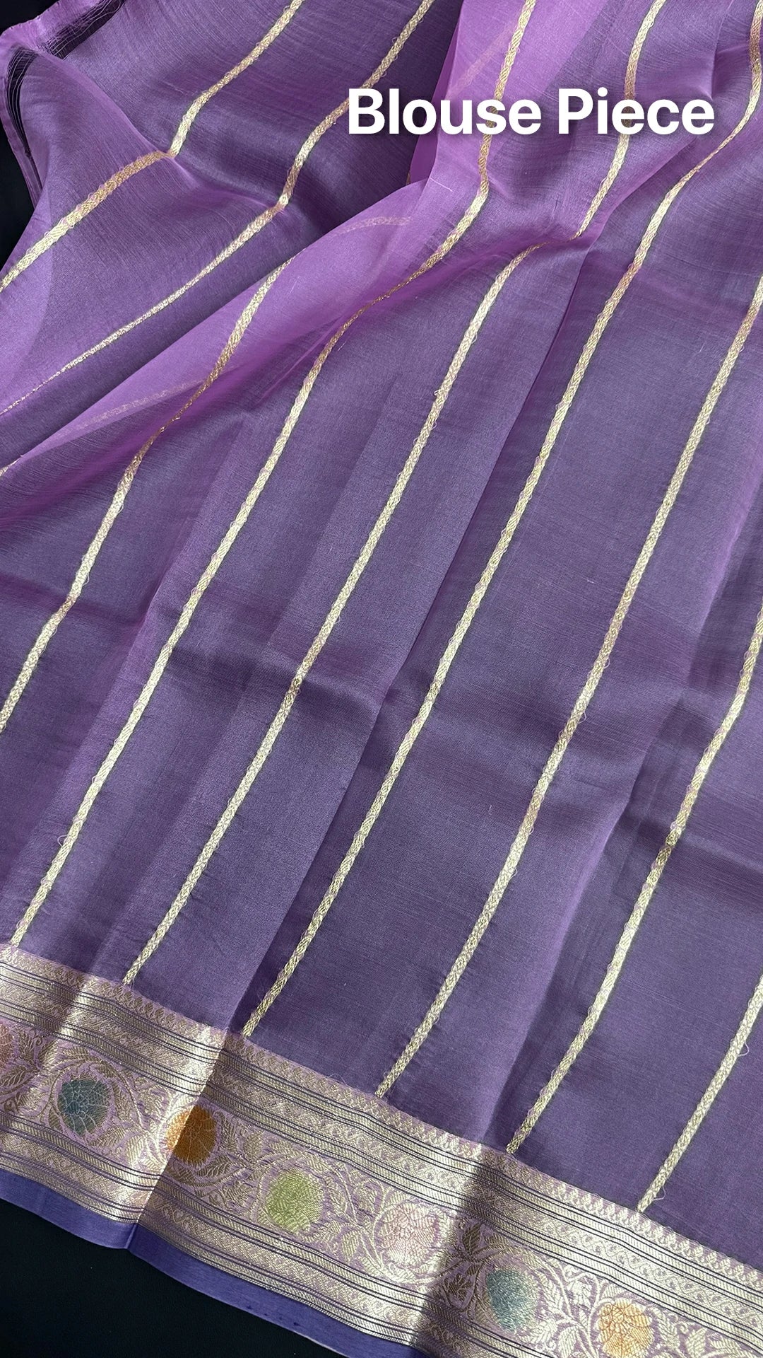 Pink Kora Silk Banarasi Saree with Golden Zari Buti Multicolor Border The Weaveloom