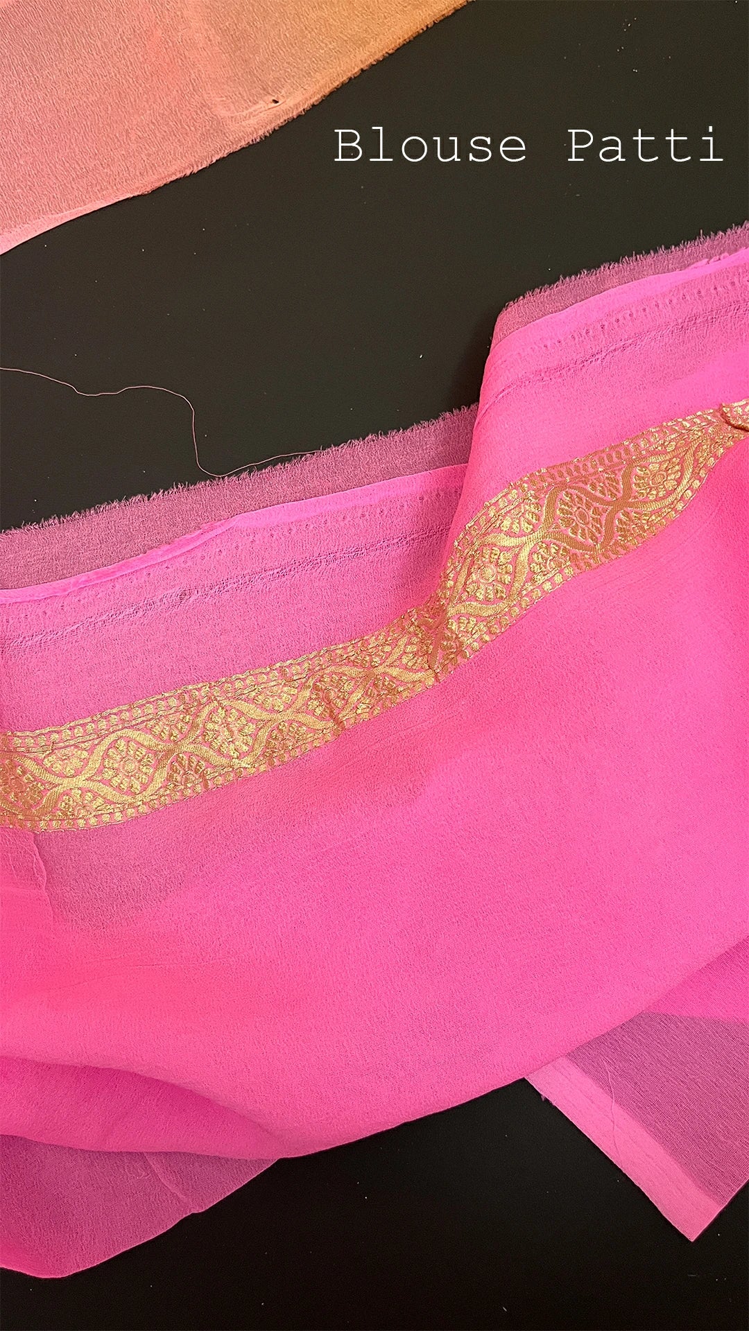 Pink Peach Dual Shade Khaddi Georgette Banarasi Saree with Water Zari by The Weaveloom