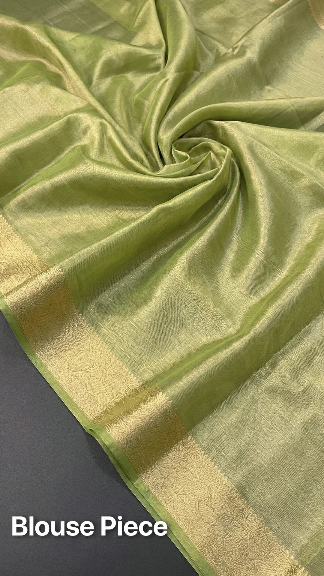 Pista Green Tissue Silk Kadwa Handloom Pure Banarasi Saree With Sona Rupa Zari Motifs – The Weaveloom