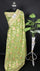Pista Pure Viscose Georgette Saree with Floral Handbrush Work by The Weaveloom
