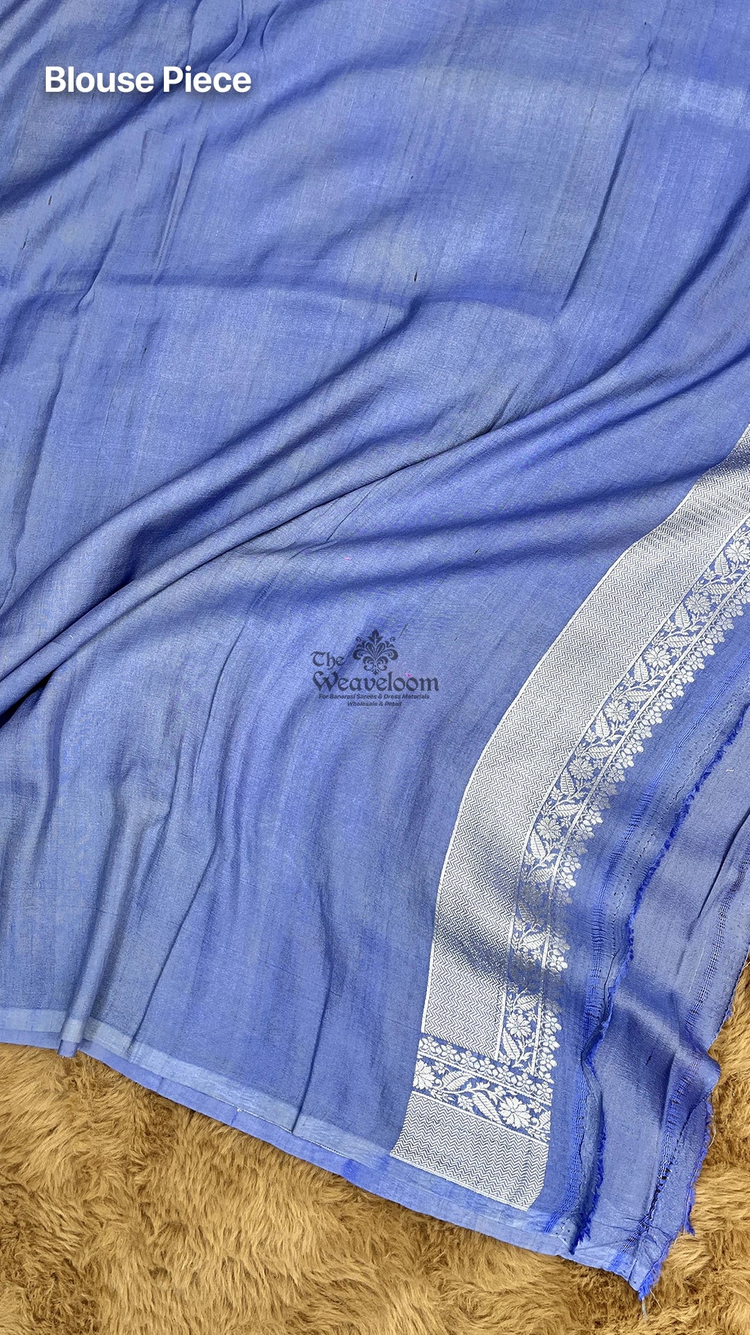 Powder Blue Meenakari Floral Pure Banarasi Saree by The Weaveloom, draped in elegant traditional style