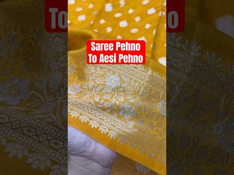 Mustard Chiniya Silk Pure Banarasi Saree with Sona Rupa Zari Buti & Floral Border