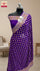 Purple Floral Booti Pure Crepe Georgette Banarasi Saree by The Weaveloom