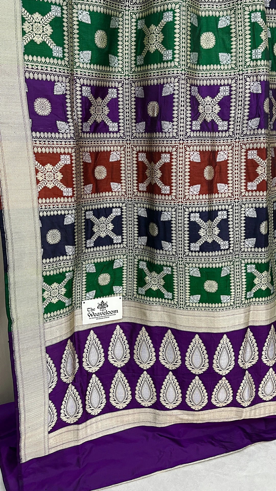Rangkat Multicolor Pure Katan Silk Sona Rupa Zari Banarasi Saree The Weaveloom