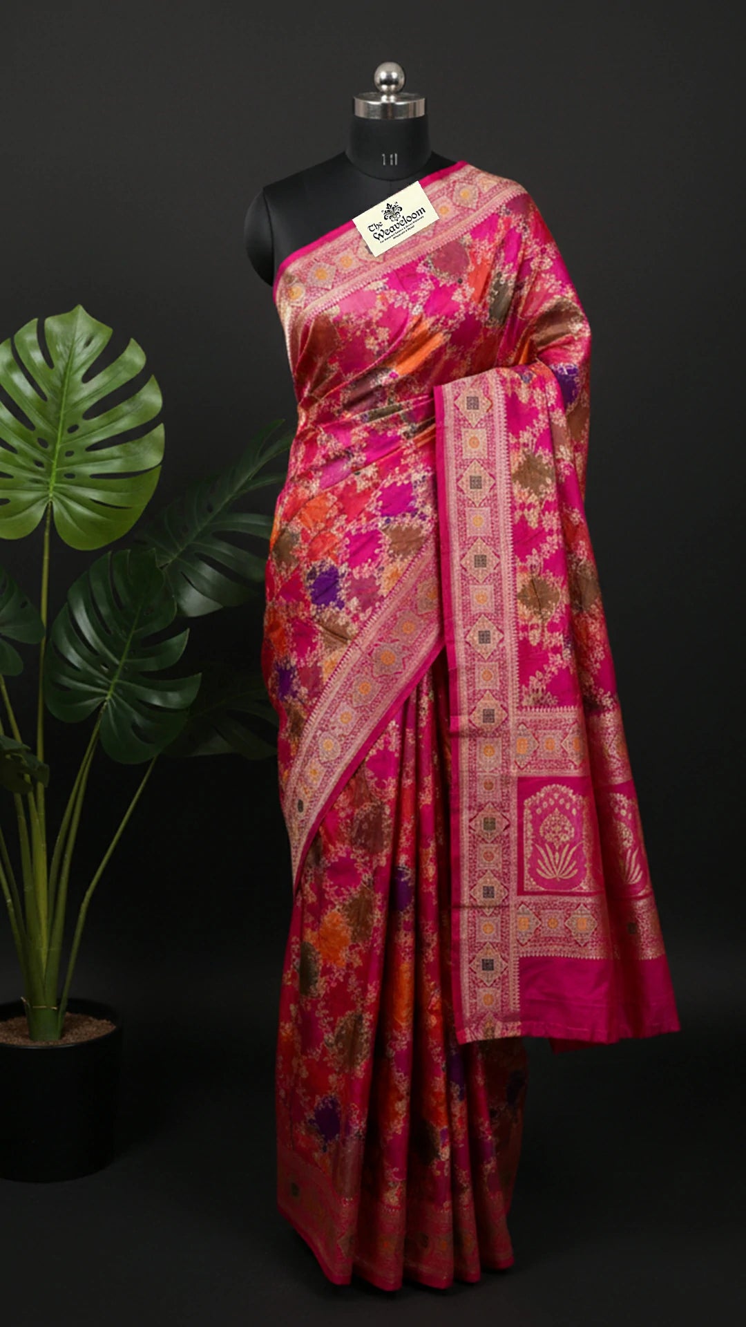 Rangkat Rani multicolor Rangkat pattern Katan silk pure Banarasi saree by The Weaveloom