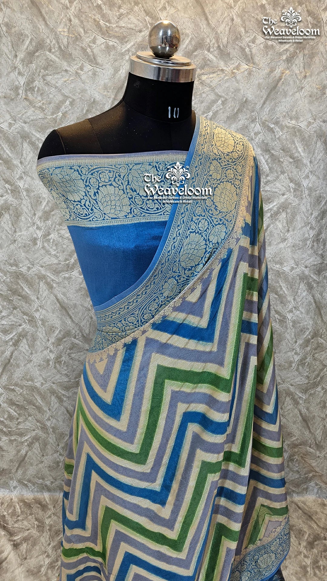 Rangkat Grey - Pure Khaddi Chiffon Banarasi Saree by The Weaveloom