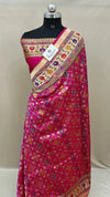Rani Magenta Pure Katan Silk Banarasi Saree With Meenakari Work The Weaveloom