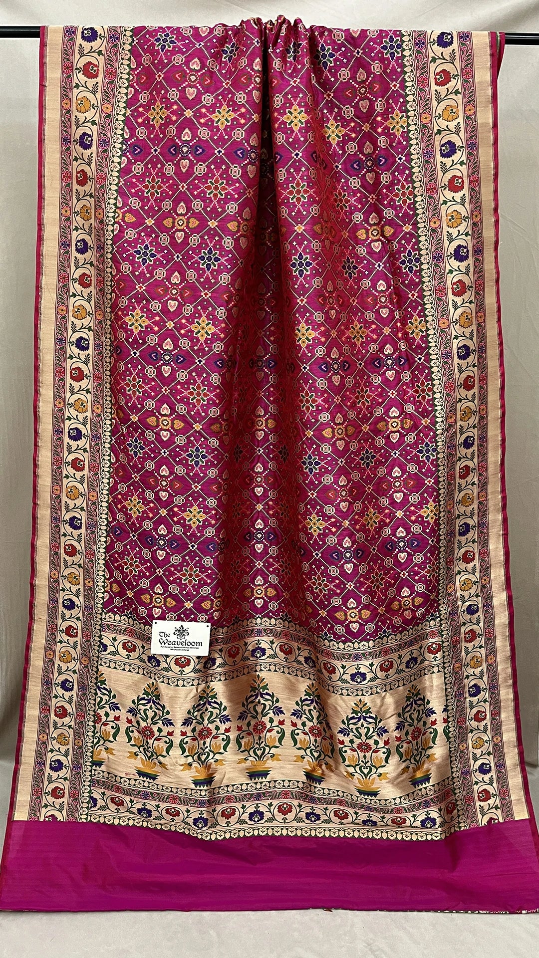 Rani Magenta Pure Katan Silk Banarasi Saree With Meenakari Work The Weaveloom
