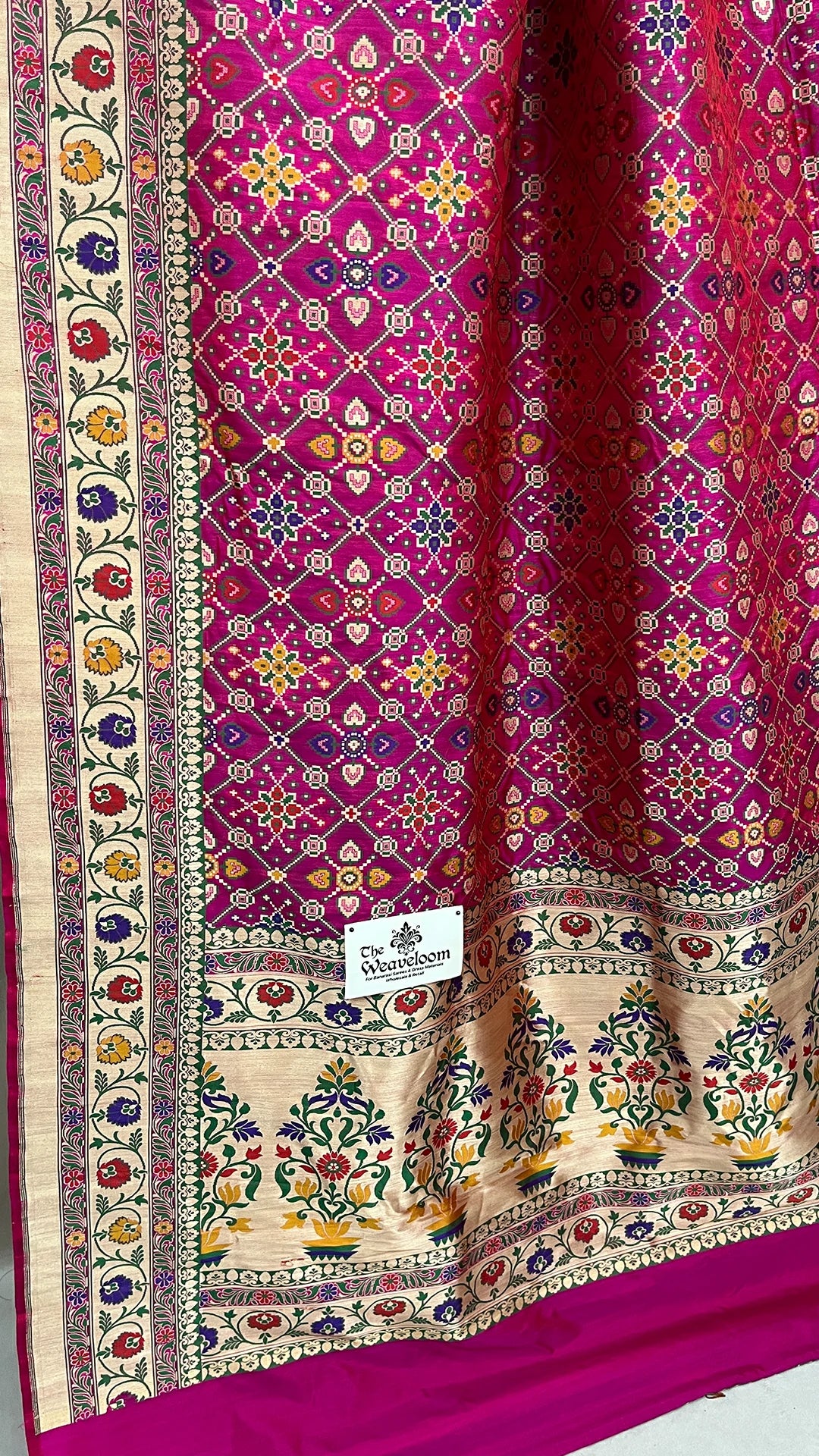 Rani Magenta Pure Katan Silk Banarasi Saree With Meenakari Work The Weaveloom