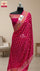 Rani pink handbrush dye floral booti pure Banarasi saree in crepe georgette by The Weaveloom