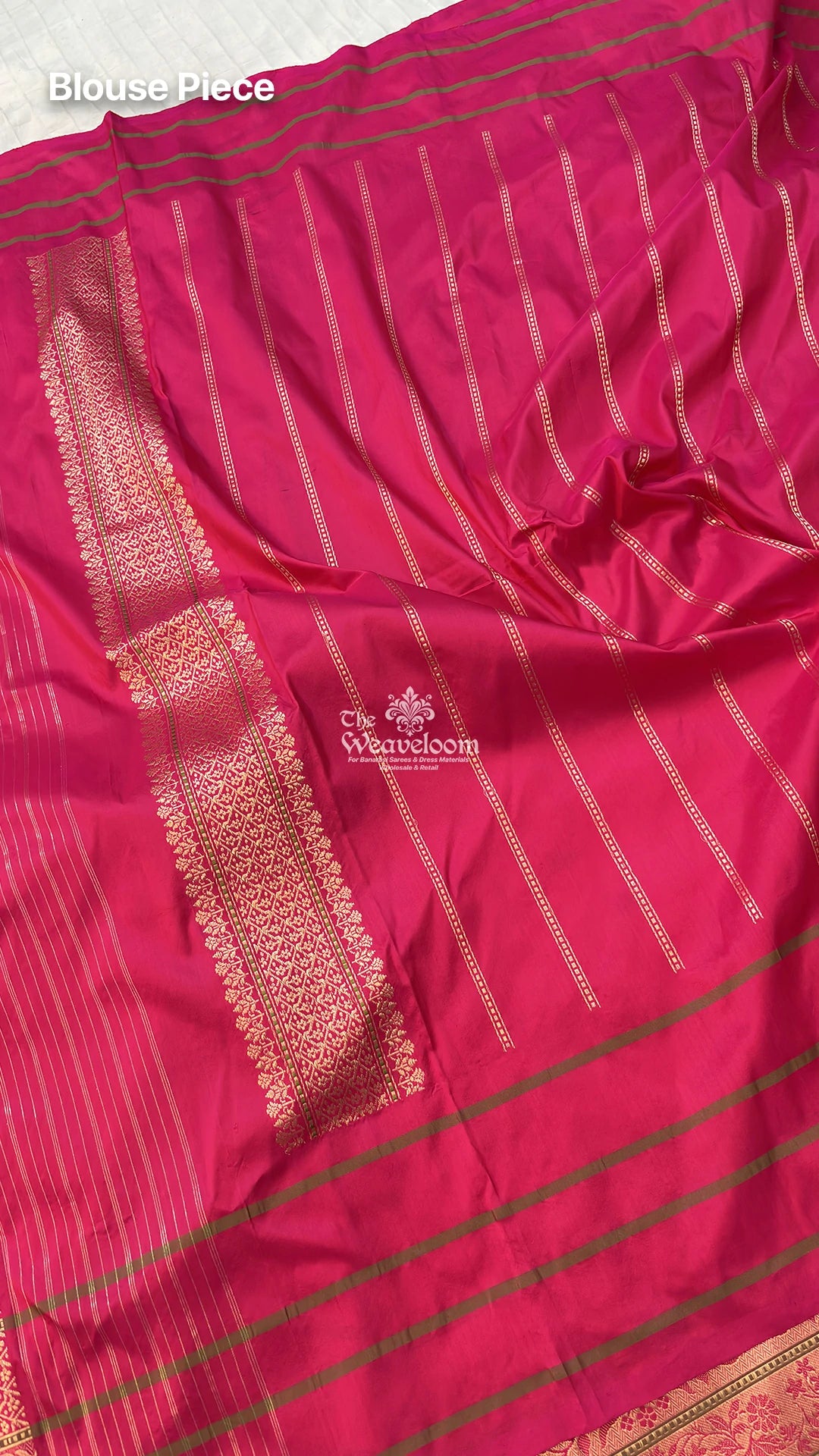 Rani Pink Orange Dual Tone Meenakari Jaal Handloom Katan Silk Pure Banarasi Saree by The Weaveloom