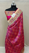 Rani Pink Pure Katan Silk Meenakari Work Banarasi Saree by The Weaveloom