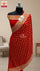 Red Floral Booti Pure Crepe Georgette Banarasi Saree by The Weaveloom