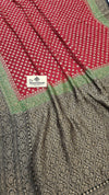 Red Khaddi Georgette Pure Banarasi Saree Antique Zari – The Weaveloom