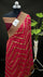 Red Khaddi Georgette Pure Banarasi Saree with Antique Zari Border by The Weaveloom