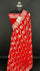 Red Khaddi Georgette Pure Banarasi Saree with Sona Rupa Zari by The Weaveloom