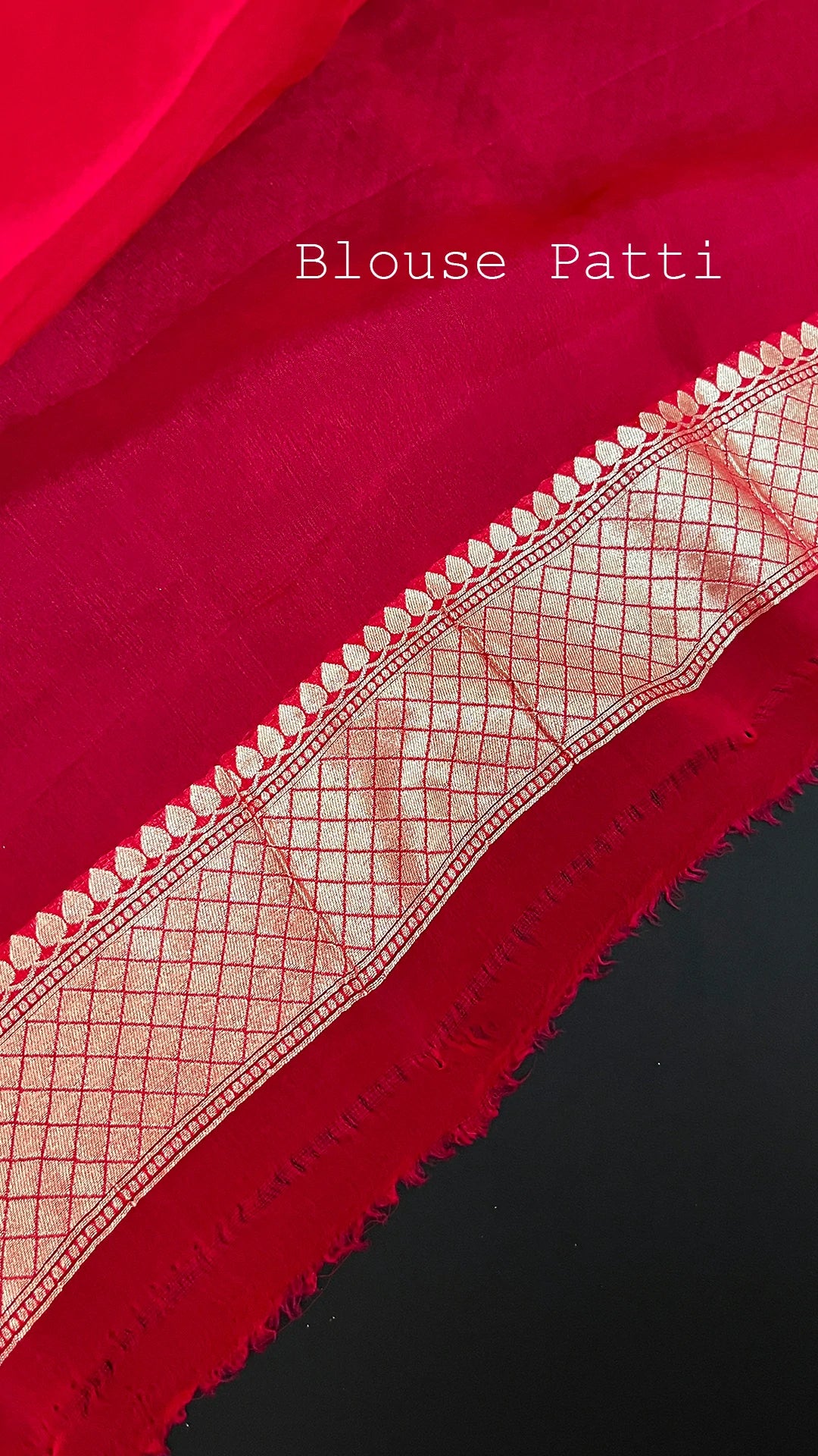 Red Pure Khaddi Georgette Banarasi Saree Floral Jaal Water Zari by The Weaveloom