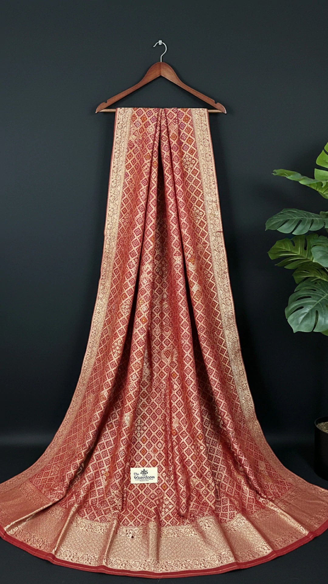 Red Pure Viscose Georgette Bandhej Meenakari Style Dupatta - The Weaveloom