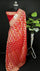 Red Viscose Georgette Pure Banarasi Saree with Bandhej Meenakari by The Weaveloom