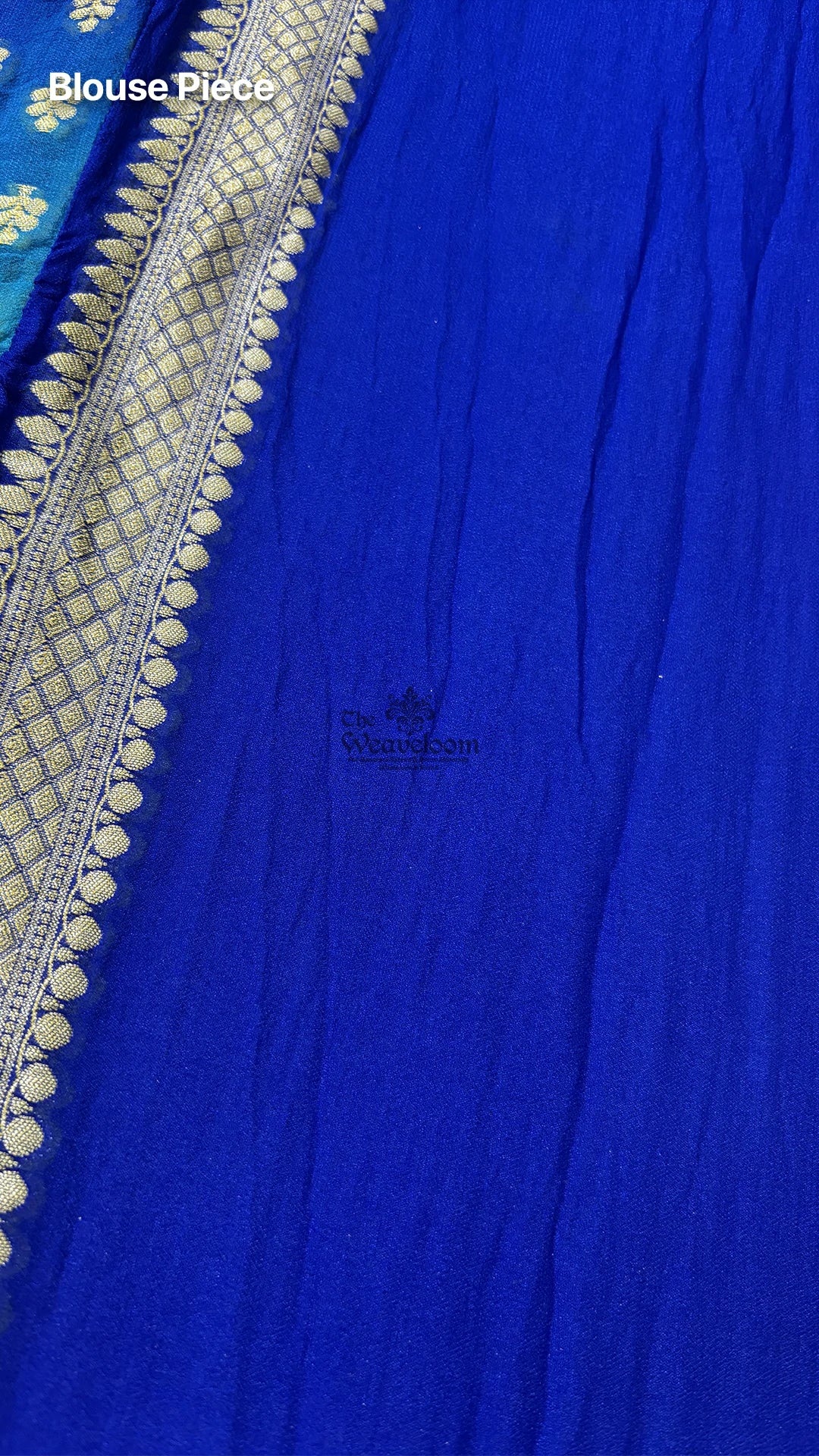 Royal Blue Turquoise Ombre Booti Motif Pure Banarasi Saree by The Weaveloom