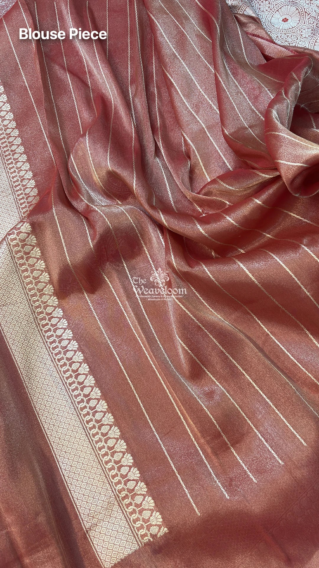 Rust Orange Meenakari Jaal Handloom Katan Tissue Pure Banarasi Saree by The Weaveloom