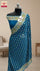 Sapphire blue floral booti crepe georgette pure Banarasi saree by The Weaveloom