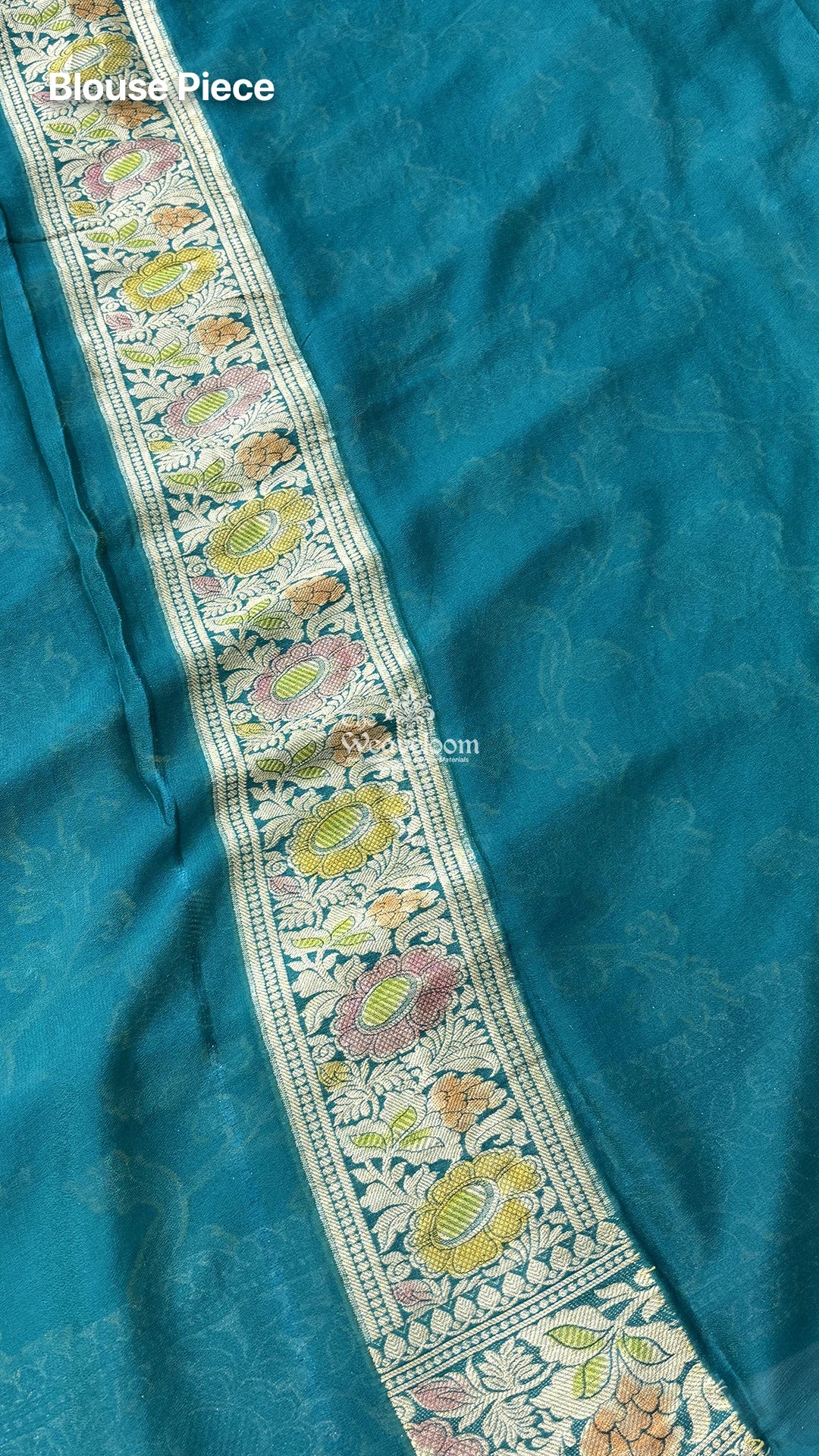 Sapphire Blue Handbrush Dye Jaal Work Crepe Georgette Pure Banarasi Saree by The Weaveloom