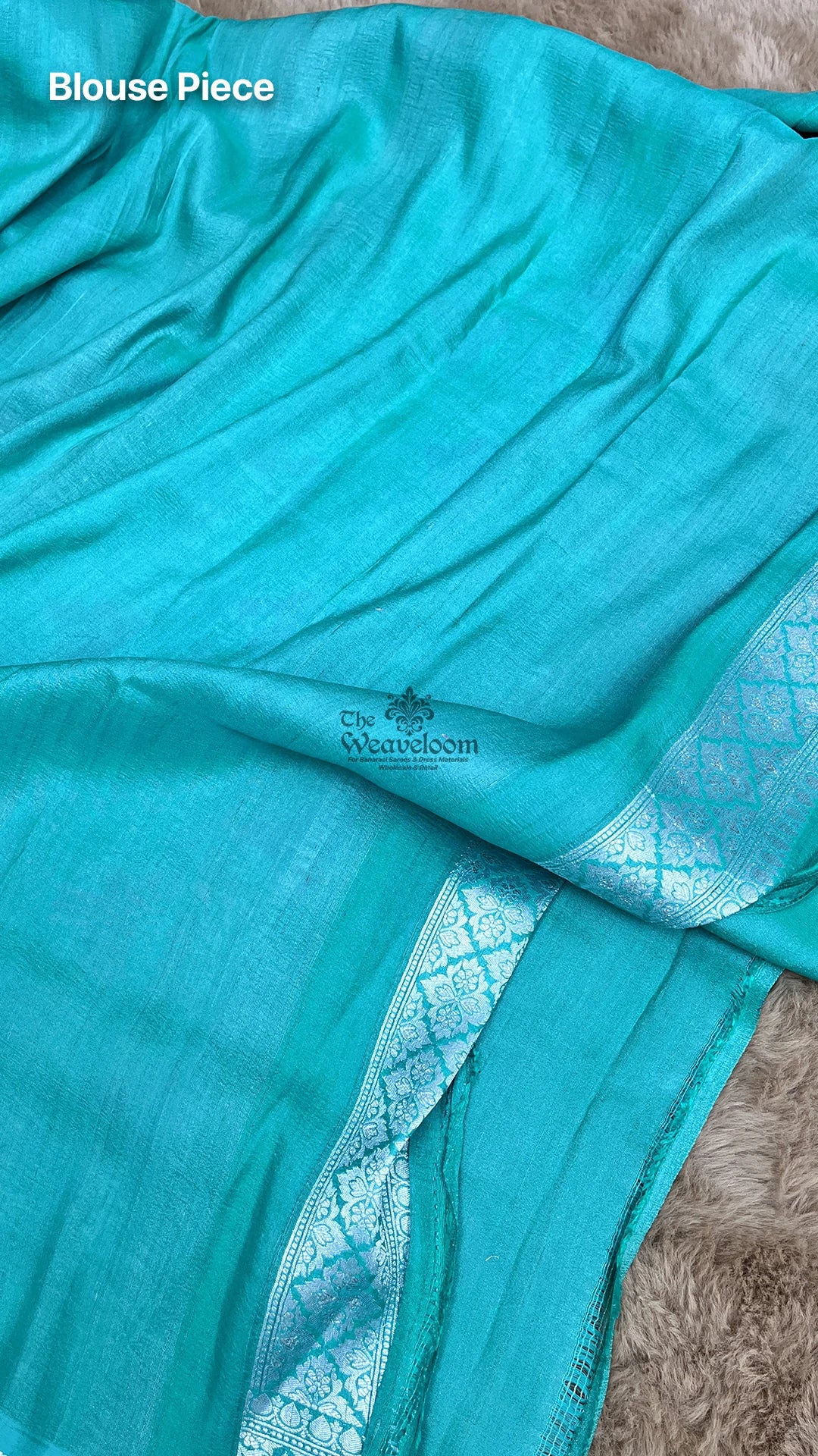 Sea Green Meenakari Floral Tussar Georgette Pure Banarasi Saree by The Weaveloom
