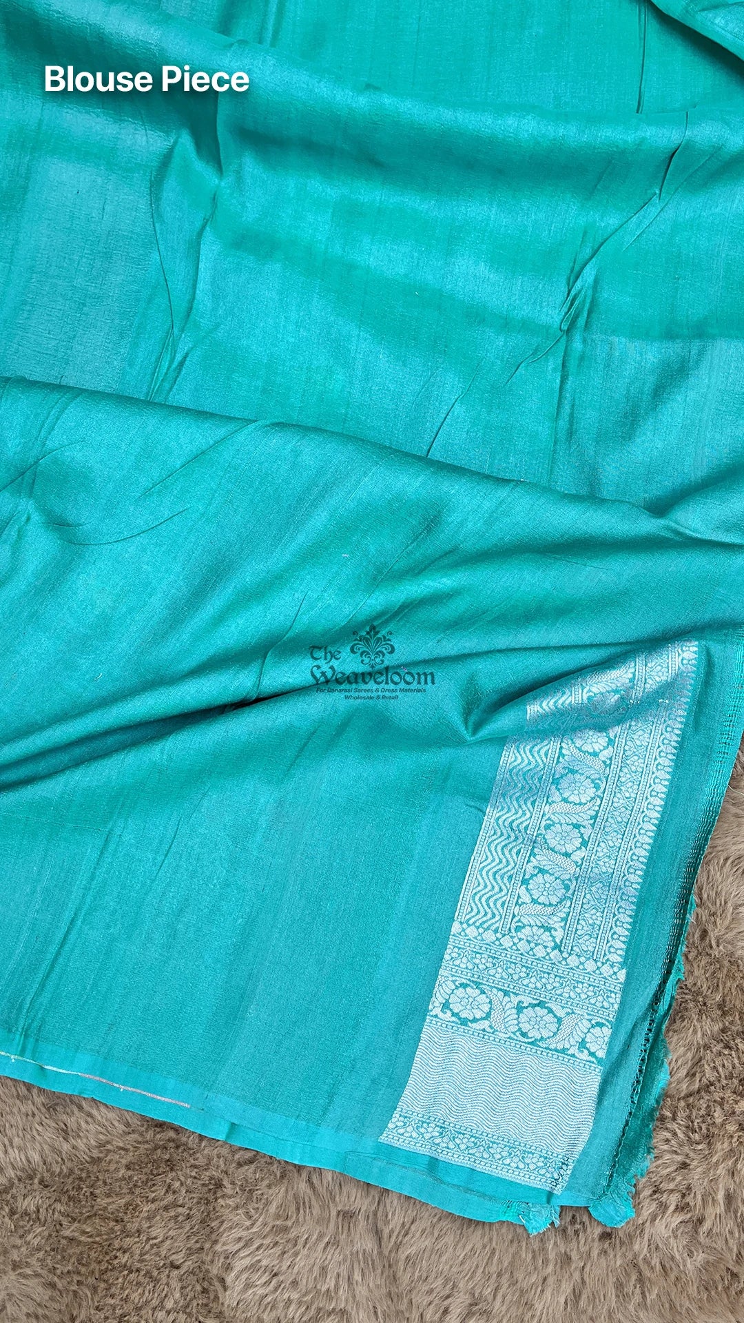 Sea Green Meenakari Floral Tussar Georgette Pure Banarasi Saree by The Weaveloom