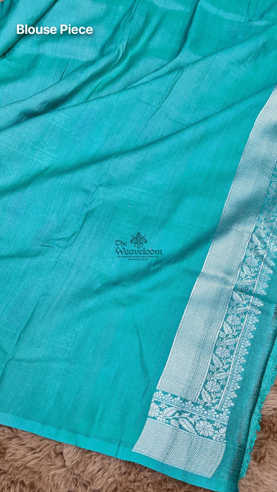 Sea green meenakari paisley tussar georgette pure Banarasi saree by The Weaveloom
