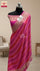 Strawberry Pink Red Magenta Rangkat Buti Pure Crepe Georgette Pure Banarasi Saree by The Weaveloom