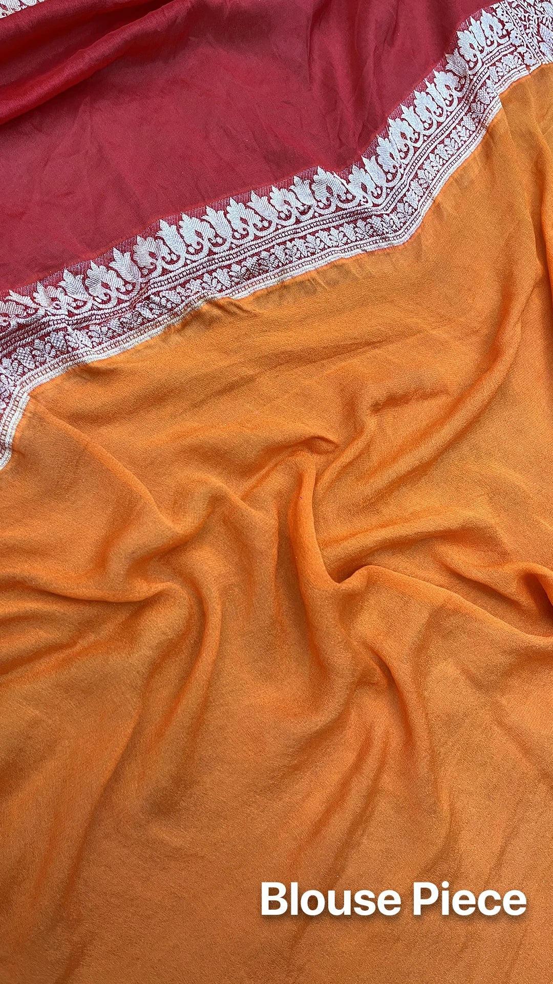 The Weaveloom Fanta Rangkat Multicolor Pure Crepe Georgette Banarasi Saree With Golden Zari Floral Border