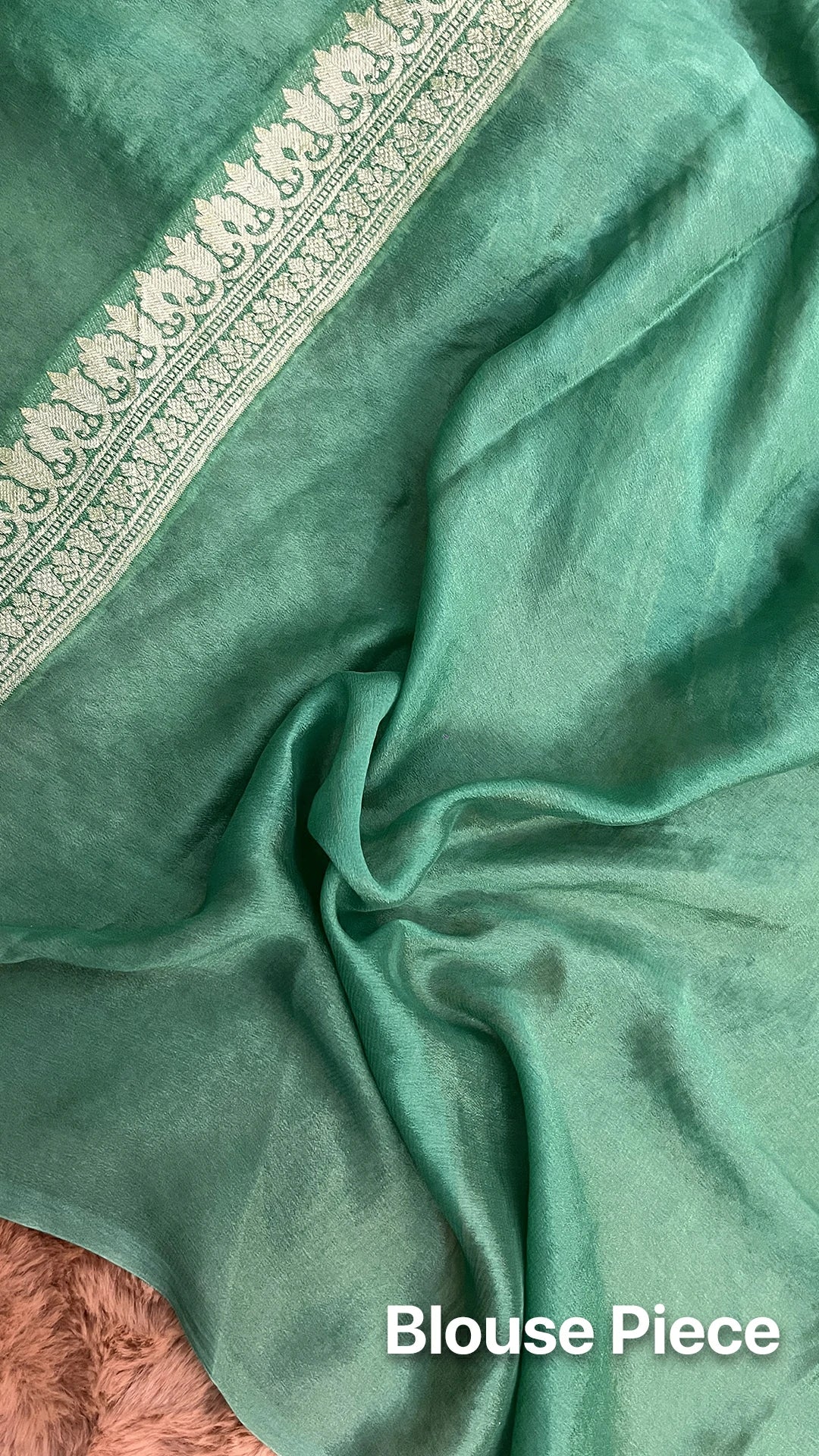 The Weaveloom Grey Rangkat Stripe Design Crepe Georgette Pure Banarasi Saree With Golden Zari Multicolor