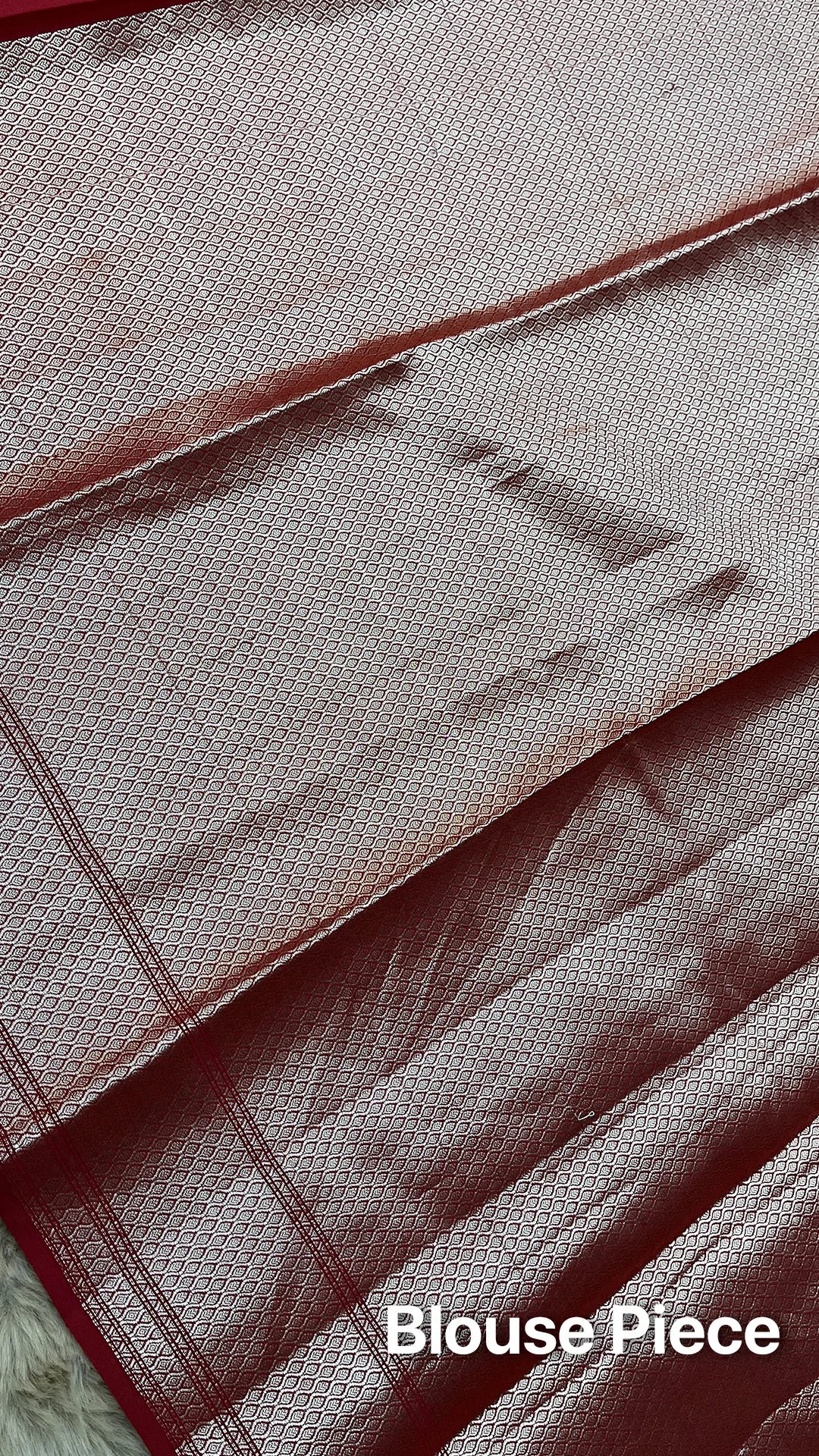 The Weaveloom Maroon Chiniya Silk Pure Banarasi Saree with Golden Meenakari Leaf Buti and Rich Zari Border